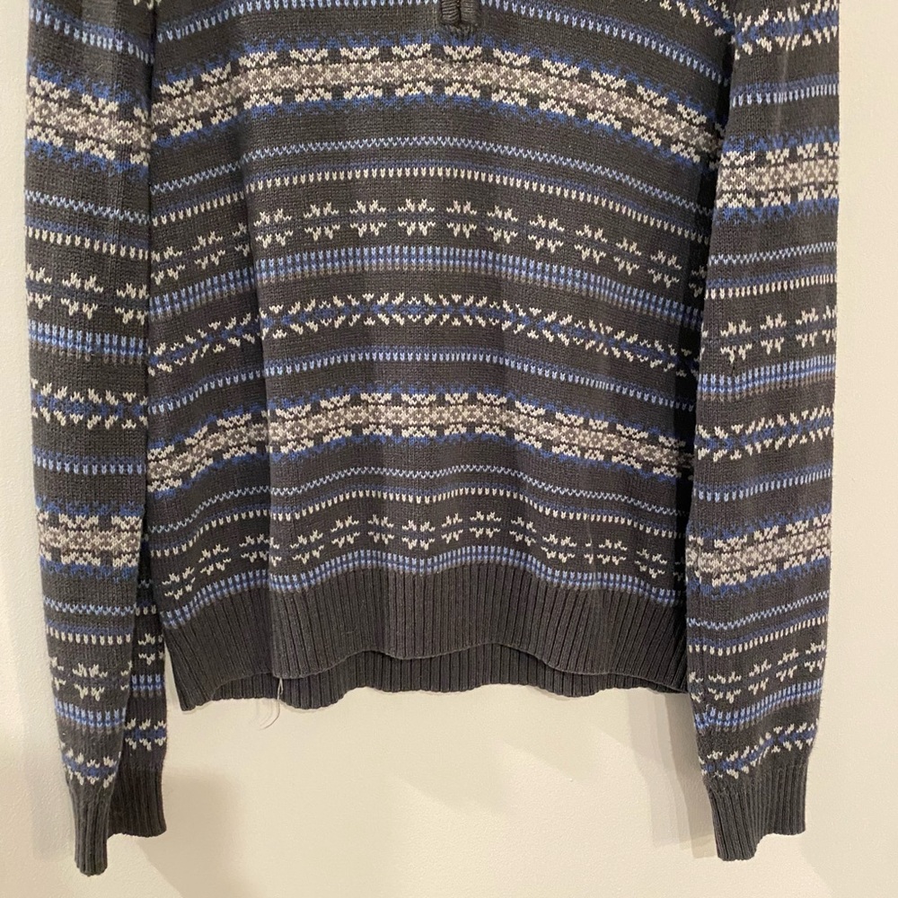 Men’s Vintage Croft & Barrow Holiday Christmas Snowflake Zip Sweater - Picture 3 of 9